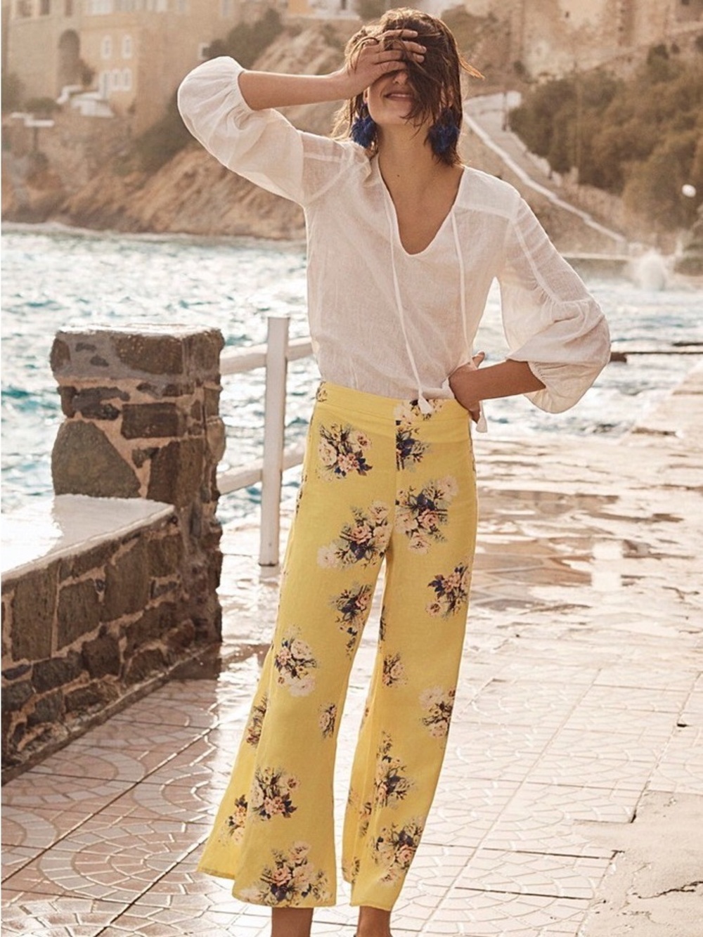 Feather Bone by Anthropologie Talese Wide Leg Crop Pants Retail $188